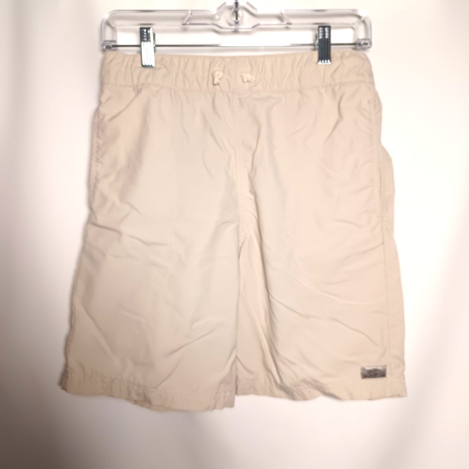 Ocean Coast Boys Large Tan Drawstring Summer Shorts Pockets Elastic Waist Beach